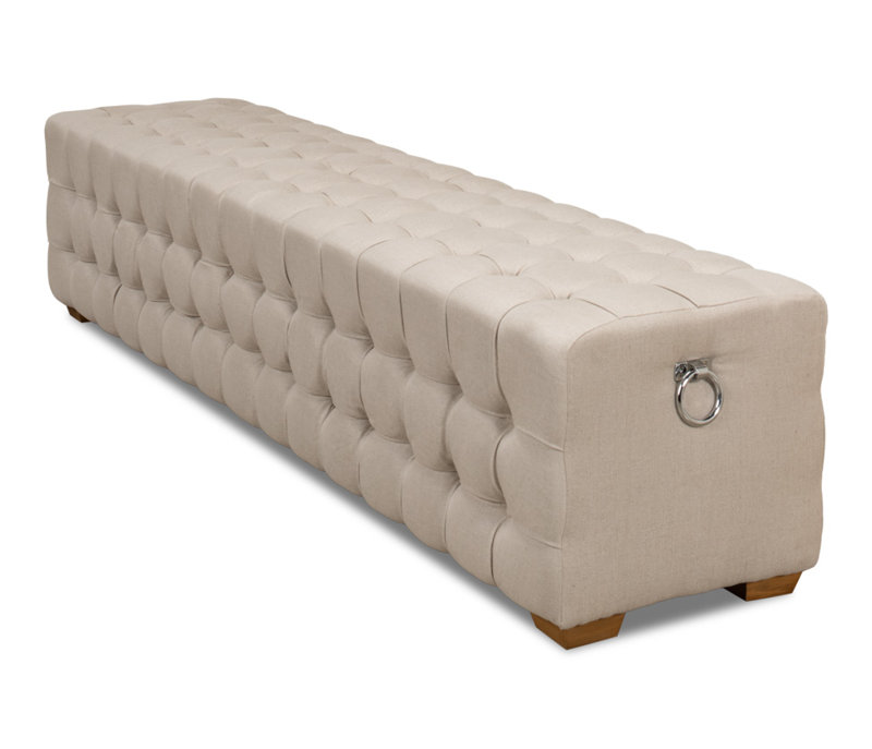 Tufted long bench sales